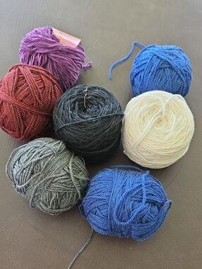 Assorted Wool Yarn Balls - Multicolor Bundled Most Pre wound